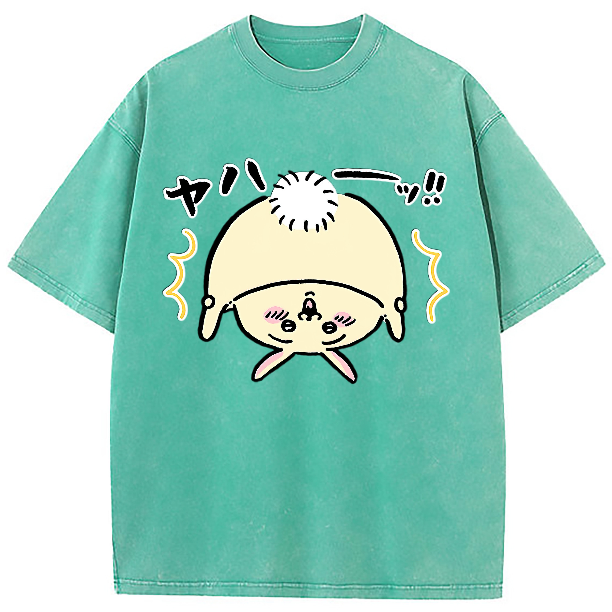 （画像用） ちいかわ うさぎ Chii-kawa usagi 綿100% ヴィンテージ風 半袖Tシャツ（フロントプリント）